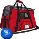 PetAmi Airline Approved Pet Carrier for Cats & Small Dogs, Soft Sided TSA Travel Carrier Bag with Sherpa Bed, Breathable Mesh Ventilation, Collapsible Bowl, Fits Under Seat, Up to 18 lbs, Large Red