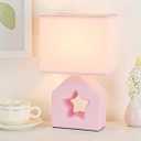 Lampwell Vera Pink Small Table Lamp for Living Room as Bedside Table Lamp for Bedroom, Modern Kids Night Ceramic Table Lamp, 6.69×4.72×H10.83IN, Bulb Excluded