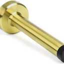 Door Stop Gold, 5 Inch Long Door Stopper, Stainless Steel, Sound Dampening Rubber Bumper Door Stops for Wall Indoor Outdoor, Brushed Gold