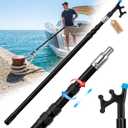 Tdrynl 13 Ft Fiberglass Telescoping Boat Hook for Docking, Insulated Floating Push Pole with Non-Slip Rubber Tip, Scratch-Resistant & Sturdy, Lightweight, 3/ 4" Thread Screw End