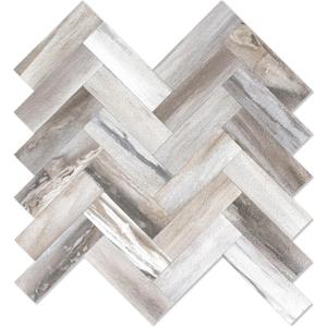 Yipscazo 10 Sheets Wood Grain Herringbone Peel and Stick Backsplash for Kitchen Walls,Heat Resistant Stick on Backsplash PVC Tiles,Waterproof Peel and Stick Tile for Bathroom&Shower