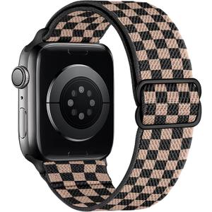 Stretchy Nylon Loop Bands Compatible with Apple Watch 38mm 40mm 41mm 42mm Adjustable Soft Elastics Strap Compatible with Apple Watch SE Ultra iWatch Series 8/7/6/5/4/3/2/1