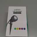 EDISHINE 120V LED Outdoor Spotlight, 5 Extra Lenses (RGB Purple Blue), 5.5W 5000K Plug in Spotlight Outdoor, Waterproof Landscape Light for Yard, Holiday Tree Flag Light, UL Listed (1Pack, Black)