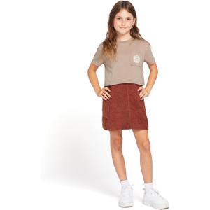 Volcom Little Girls Pocket Dial Short Sleeve Tee (4, Moondust)