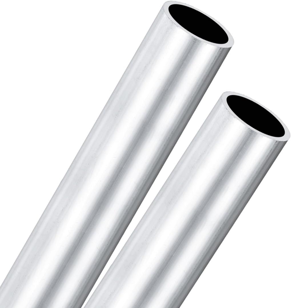 M METERXITY 2-Pack 300mm 6063 Aluminum Round Tube, 29mm ID 35mm OD Seamless Aluminum Tubing for Construction/Machining/DIY Crafting, Metal Straight Pipe [1.14"x1.38"x12"]