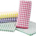 Kitinjoy Cotton 8 Pack Terry Kitchen Dish Cloths, 12 x 12 Inches Super Soft and Absorbent Dish Rags, Quick Drying Dish Towels for Washing Dishes, Mixed Color
