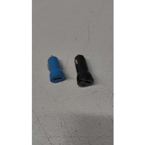 Set of 2: CELLCandy Dual Car Charger Black + CELLCandy 2.4 Amp Dual USB Car Charger - Tropical Blue