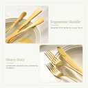 Astercook Silverware Set 48-Piece Gold Flatware Set with Steak Knives Food-Grade Stainless Steel Cutlery Set for 8 Mirror Polished Utensils Set Include Spoons and Forks for Home Kitchen Restaurant