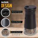 The Original Salt and Pepper Shakers set - Black -Spice Dispenser with Adjustable Pour Holes - Stainless Steel & Glass - Set of 2 Bottles