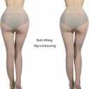 2-Pack Slightly Transparent Tights for girls & women, High Elasticity Sheen Pantyhose, For Work Dance Casual. Brown, Size: X-Large Petite