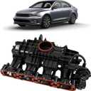 Engine Intake Manifold with Solenoid Valve & Sensor Compatible with VW Jetta/Beetle/Passat/Golf/SportWagen 1.8L 2.0L 2013-2019 Replace 06L133201AS 06L133201AB 06L133201FB