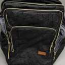 Lekebobor Travel Rolling Backpack, 18 inch Waterproof Backpack with 360° Wheels for 15.6" Laptop, Convertible Airline Approved Travel Backpack for Men & Women, Business, Commuter(Black & Golden)