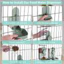 Lemtrflo Hanging Automatic Food and Water Dispenser, Gravity Rabbit Feeder Set, Cage Cat and Bunny Food Bowl (Cage Grid Spacing Over 1.2'')