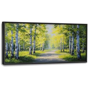 Crekviy Large Birch Tree Wall Art for Living Room Big Birch Tree Forest Wall Decor Nature Landscape Canvas Prints Painting Artwork Decorations for Office Bedroom Framed Gifts 30"x60"
