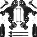 10pc Front Suspension Kit for 2009-2017 Chevrolet Traverse, 2007-2016 GMC Acadia, 2008-2017 Buick Enclave, 2007-2010 Saturn Outlook, 2 Lower Control Arms 2 Sway Bars 4 Outer and Inner Tie Rods 2 Boot