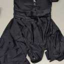 Zilcremo Swim Dress for Women Tummy Control One Piece Swimsuit Wrap Swimdress Square Neck Skirted Bathing Suit Swimwear (Large, Black)