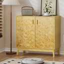 Buffet Cabinet with Storage,Accent Cabinet with 2 Decor Doors,Sideboard Buffet with Solid Wood Feet, for Hallway, Entryway, Living Room