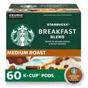 Starbucks K-Cup Coffee Pods, Medium Roast Hot or Iced Coffee, Breakfast Blend, 60 Keurig Pods, BBD: 05 FEB 2027