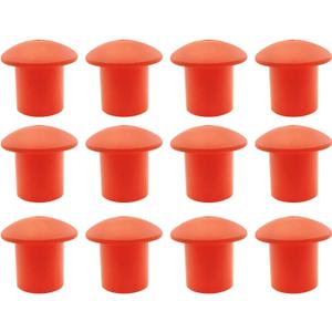12PCS Plastic Reinforced Protective Cap Orange Safety Mushroom Survey Rebar Cap for Diameter 10-25mm Reinforcement
