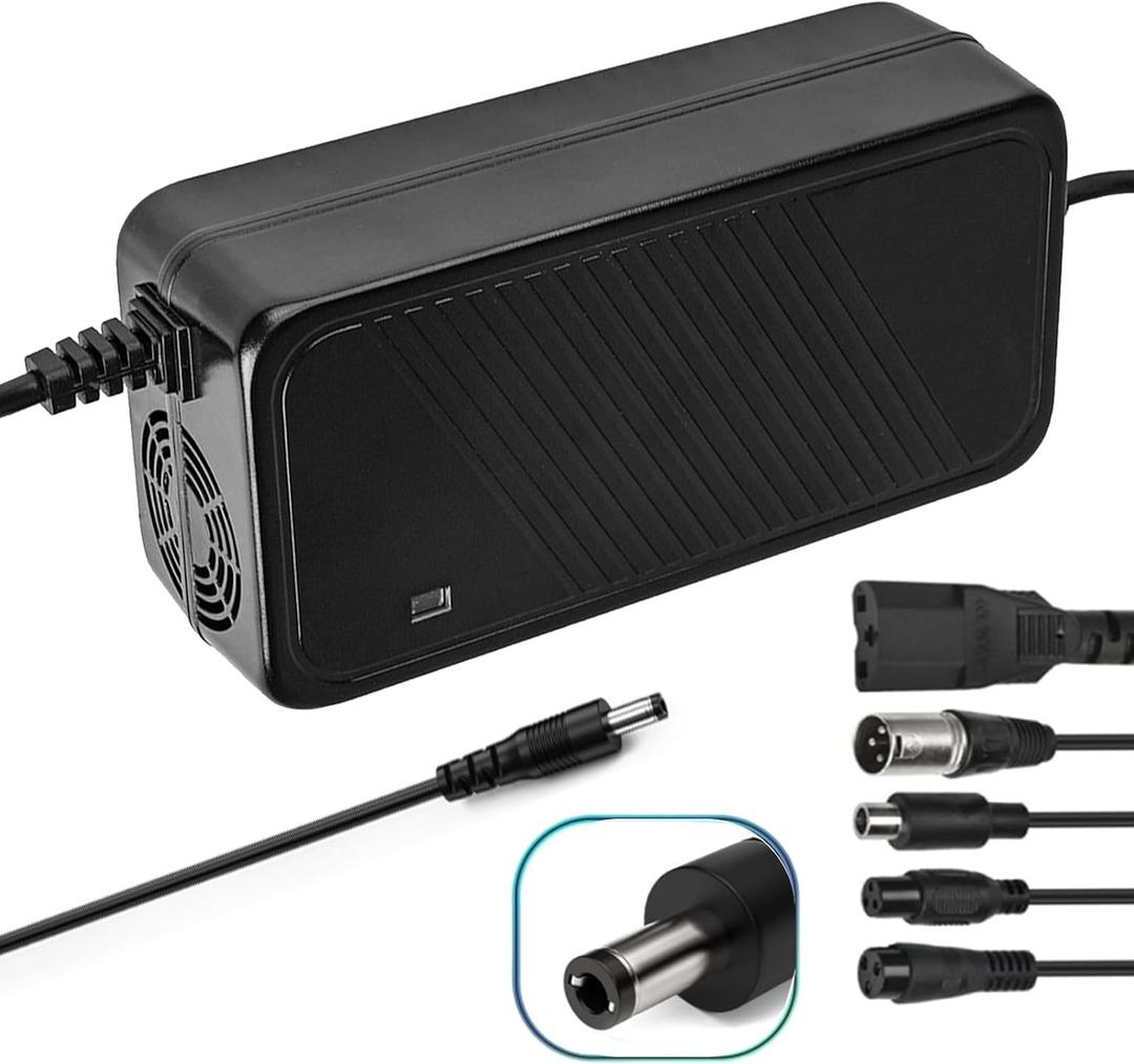 42V 2A Charger, 42V Battery Charger for Ebike with 6 Plugs, Efficient Fast Charging, Multiple Safety Protection, for Electric Bike Charger Electric Motorcycles