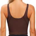 THE GYM PEOPLE Womens' Sports Bra Longline Wirefree Padded with Medium Support (Brown, M)