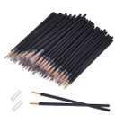 eBoot 100 Pack Disposable Eyeliner Brush Eyelash Serum Brushes Eyeshadow Applicator Eye Lash Wands Makeup Tool (Black)