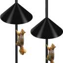 Wider Squirrel Baffle for Bird Feeder Pole, Raccoons Rodents Guard Stopper for Outside Shepherd Hooks, Easy Assembly Baffle for Bird Feeding Pole (19Inch 2 Pack Dark Black)