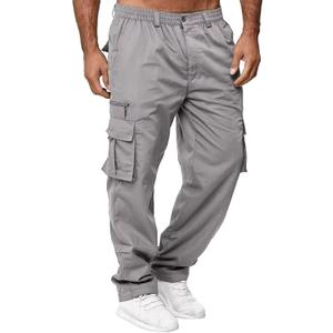 Rela Bota Cargo Pants for Men with Pockets Soft Work Trouser Workout Casual Slacks Breathable XL Light Grey