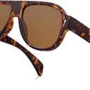 Retro Aviator Sunglasses for Women Men Trendy 70s Vintage Plastic Square Eyewear Tinted Lenses Sunnies