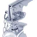 Adjustable Trailer Coupler Latch with Safety Chain - 2 Inch 5000 lbs Capacity Heavy-Duty Lock Kit for Boat, Camper, and Utility Trailer Towing - Zinc-Plated Rust Resistant Steel