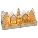 CCINEE Pre-Lit Christmas Village House LED Wooden Christmas Scene Luminous Farmhouse. Battery Operated Desktop Decoration for Xmas Party Tabletop Mantle Decor