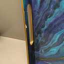 Zosenley Decorative Tray, Marbling Plastic Tray with Handles, Rectangular Vanity Tray and Serving Tray for Bathroom, Kitchen, Ottoman and Coffee Table, 15.6 x 10.2, Blue