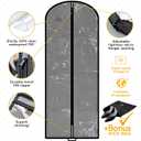 Breathable Long Clear Coat + Fur Storage Garment Bag | 54 Inch + 5 Inch Gusset | Mink, Wool, Winter, Trench Coat, Long Dress Cover | Hanging Clothes Protector