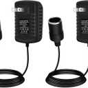 inShareplus 12V 2.5A 30W AC to DC Converter, 12 Volt Car Cigarette Lighter Adapter to Wall Outlet, 110V to 12V Power Supply for Car Devices (MP3, Fan, Dash Cam), 2 Pack