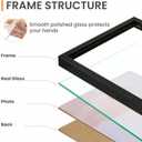 Upsimples 5x7 Picture Frame Set of 3, Made of High Definition Glass for 5 x 7 Black Frames, Wall and Tabletop Display Thin Border Photo Frame for Home Dcor