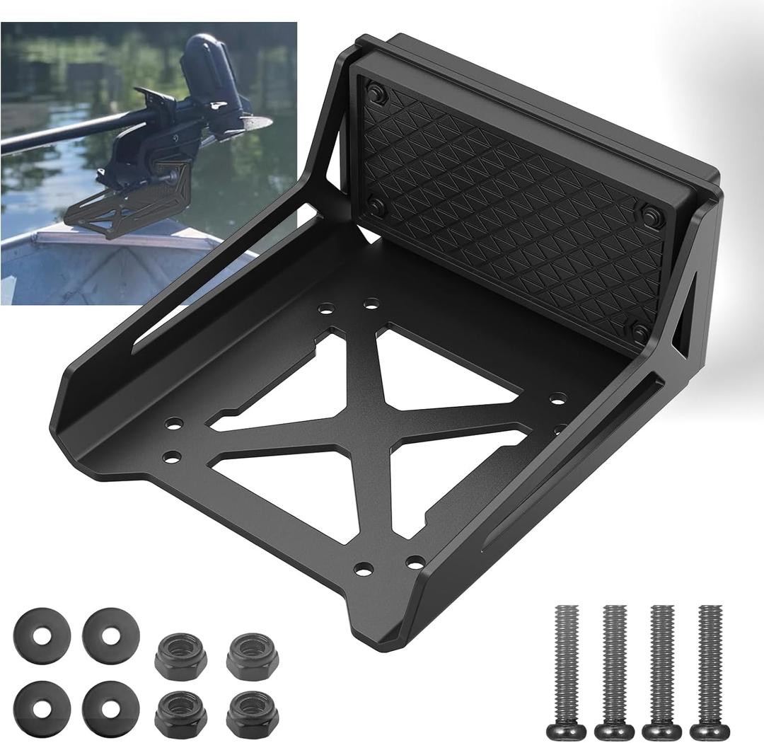 Universal Transom Trolling Motor Mount for Kayaks,Heavy Duty Marine-Grade Stern Drive Trolling Motor Mounting Bracket for Any Boat with a Flat Stern, Universal Fit for Electric Trolling Motors Only