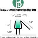 2-Pack Butecare Frameless Shower Door Bottom Seal for Glass Doors Stop Shower Leaks and Create a Water Barrier (1/2 x 39)