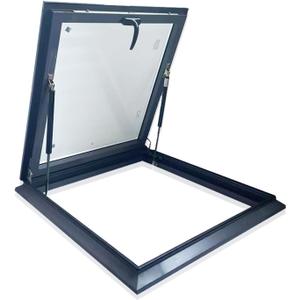 Skylight Roof Window, Tempered Glass Skylight Cover, Aluminum Alloy Frame & Hydraulic Rod, Egress Roof Window with Double-Layer Tempered Glass, for Roof, Attic, Basement, Sun Room(26.7*30.7in/ 68*78cm)