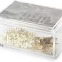 Huang Acrylic Rectangular Jewelry Box with Photo Lid | 5"x7" Multipurpose Storage Box for Keepsakes, Jewelry, Trinkets