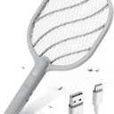 Mosiller Electric Fly Swatter, 3800V Handheld Bug Zapper Racket, Type-C Rechargeable, Mosquito Zapper for Indoor Outdoor, 3-Layer Safety Mesh, Easy to Use, Lightweight (Basic 1 Pack)