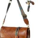 Vintage Crossbody Bag Western Bag Boho Purses For Women Leather Zipper With Adjustable Strap Shoulder Bag