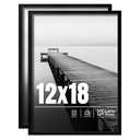 LaVie Home 12x18 Picture Frame 2 pack, Display Pictures 12 x 18 Poster Frame, 12x18 Black Photo Frame with HD Plexiglass, Display Frame for Vertical or Horizontal, Classic Collection