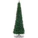 5 Feet PVC Artificial Slim Pencil National Christmas Tree with Metal Stand
