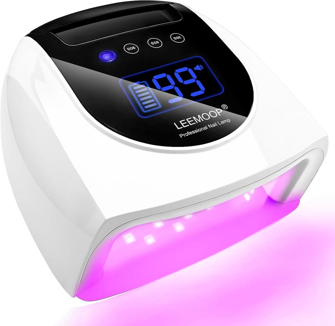 Rechargeable UV LED Nail Lamp, 96W Cordless UV Light for Nails with Handle, Professional Curing Lamp for Gel Nails with 42 Beads, 4 Timer Setting Nail Light and LED Touch Screen Gel Polish Nail Dryer