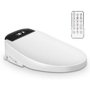 Electric Smart Toilet Seat Bidet with Slow Close Lid Cover, Instant Heated Seat, LCD, Adjustable Water Pressure & Temperature, Dual Positions, Self-Cleaning Nozzle, Night Light- Round