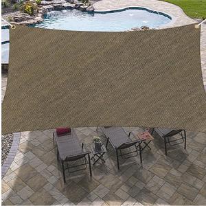 OutdoorLines Rectangle Sun Shade Sails for Patios 16 x 20 ft - Sun UV Blocking Outdoor Canopy, Sunshades for Backyard, Lawn and Garden and All Outdoor Activities, Brown