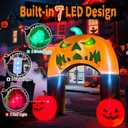 10FT Halloween Inflatable Archway Pumpkin Arch, Giant Pumpkin Blow Up Built-in 7 LED Lights for Yard Halloween Archway Inflatables Outdoor Yard Decoration for Lawn, Porch, Garden Party
