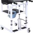 Patient Lift Transfer Chair, Patient Lift Wheelchair for Home,Lightweight Bedside Bathroom Wheelchair for Caregivers Elderly Living (Style 2)