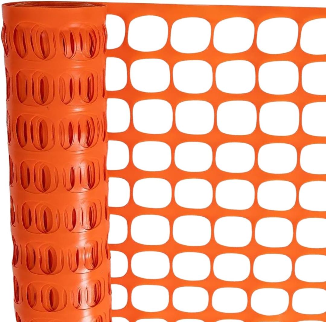 Lightweight Orange Plastic Fence Netting, 4ft x 100ft