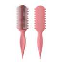 Curly Hairbrush,Curl Defining Brush for Defining Curls, Voluming, Shaping Styling Tool for Women (Pink)